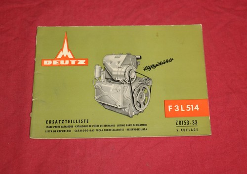 Ersatzteilliste deutz motor - deutz, f