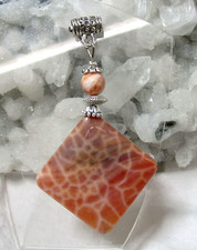 FEUERACHAT FEUER-ACHAT   Heilstein-ANHÄNGER ca. 60mm HANDARBEIT Nr.103