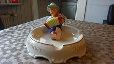 Alter figürlicher Reklame-Aschenbecher - Hohner, Porzellan, 50er Jahre