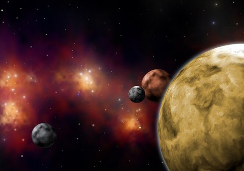 Postkarte planet weltraum - -,