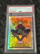 Topps Chrome Marvel 2024 Spiderman Refractor PSA 10