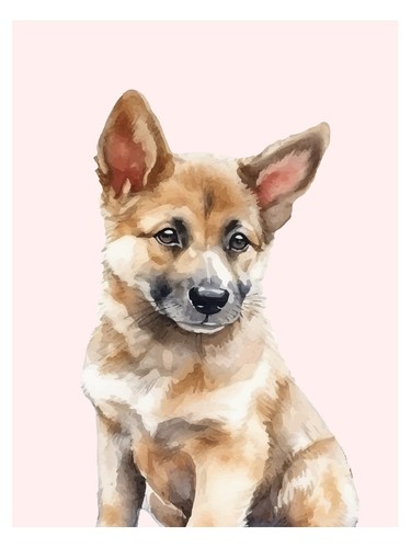 Welpen aquarell poster - welpen,
