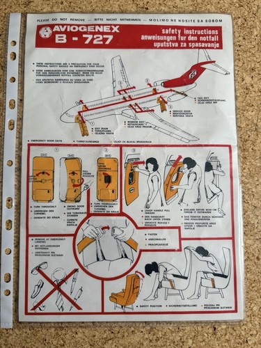 Aviogenex 727 safety card - safety,