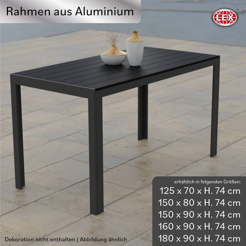 Aluminium xxl gartentisch - aluminium,