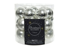 24 Weihnachtskugeln 2,5cm Glas