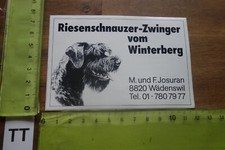 Alter Aufkleber Natur Tiere Tierschutz Hund RIESENSCHNAUZER-ZWINGER Wädenswil