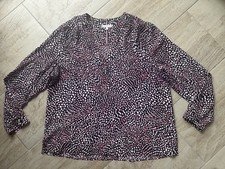 TOMMY HILFIGER Bluse Tunika V-Ausschnit Weinrot Burgunder Langarm Gr 44 NEU