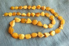 Bernstein butterscotch - Bernsteinkette 55 cm - Nuggets Naturbernstein honiggelb