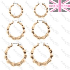 3 Paar Bambus Creolen klein/mittel/groß Creolen GOLD/SILBERFARBEN 3cm/5cm/6cm