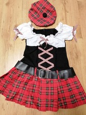 Schotten Kostüm Kleid Rot/kariert für Damen Gr. 38