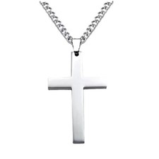 Niedlich Kleine Titanstahl Halskette Kreuz Anhänger 18K  Gold , Unisex-Anhänger