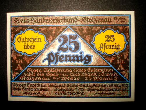 Notgeld schein 1921 stadt - 1921,