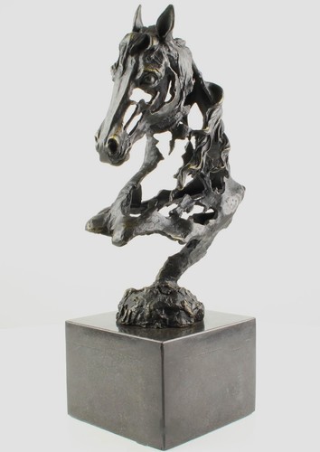 Pferdekopf bronzefigur moderne - pferdekopf,