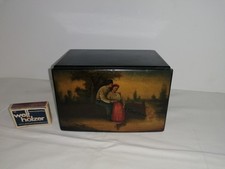 Antike russische Lackdose  Vishnyakov Teedose um 1890