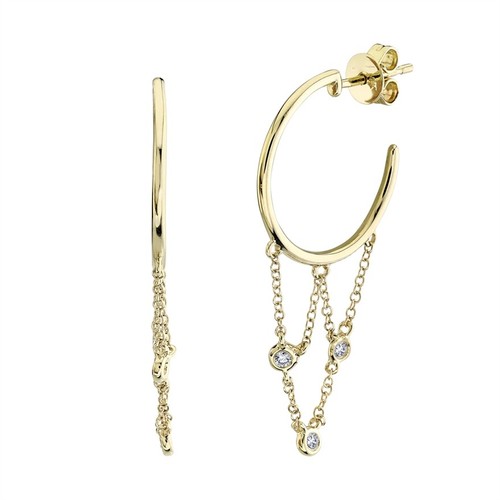 Diamond creolenohrringe 14k - diamond,