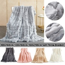 Shaggy Faux Fur Throw Blanket Super Soft Sofa Bed Blanket Double Sided Blanket