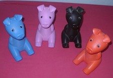 4 x IKEA Spardose Schwein Ferkel blau rosa rot schwarz