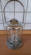 alte Petroliumlampe für Camping oder Deko, silberfarbig