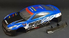 RC CAR KAROSSERIE 1:10 "NISSAN GTR R35" DRIFT IN BLAU SCHWARZ # JLR46
