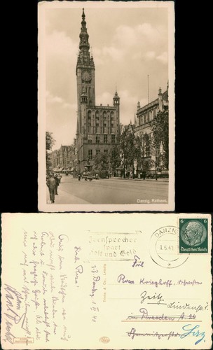 Postcard danzig gdańsk - postcard,