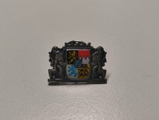 Pin Anstecker Anstecknadel Freistaat Bayern Löwen Wappen Silber