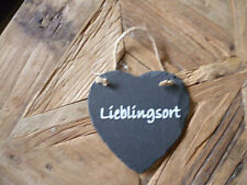 Schiefer Herz mit Spruch "Lieblingsort" Deko
