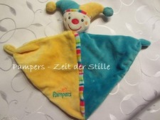 PAMPERS Schmusetuch Kuscheltuch Narr Wichtel gelb blau 