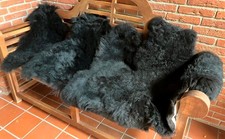 Merino Lammfell Schaffell Fell Teppich Lambskin Natur Schwarz 2. Wahl 70cm-100cm