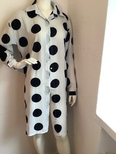 Damen kleid / sommer Mantel weiss mit schwarze punkte