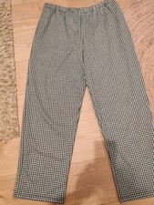 Kuschelige Hose Damen 50 XXL Neu Schwarz Weiß Kariert Bequem Gummizug Karo 