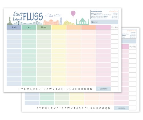 Stadt land fluss - stadt, spielblock