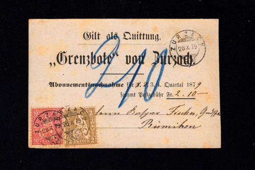 Schweiz 1879 10 rp klar - schweiz,