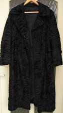 SWAKARA PERSIANER MANTEL KARAKUL LEDER SCHWARZ GR: 40/42 TRAGEN/ÄNDERN