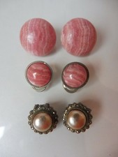 3 Paar schöne ,alte Ohrringe__Ohrclips__835 u. 800 Silber__Halbedelsteine...__ 