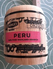 Behälter aus Holz / Deko-Holzfass klein mit Kaffee-Werbeaufdruck OHNE Deckel