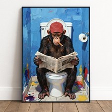 Lustiger Affe Poster Toilette