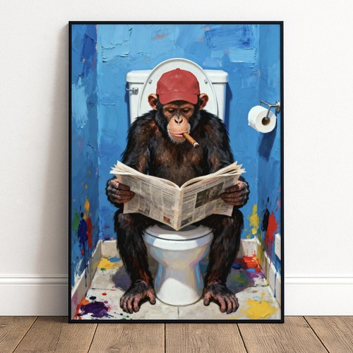 Lustiger affe poster toilette - poster,