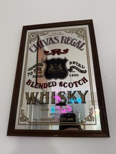 Chivas Regal Scotch Whisky - Small Vintage Pub Mirror In Wooden Frame - 33x23cm