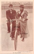 Antikes Tandem - Doppelfahrrad Fahrrad - 1896 - Historische Aufnahme ~9x14cm