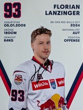 EC Red Bull Salzburg 2025/26 Autogrammkarte Eishockey DEL Florian Lanzinger sig.