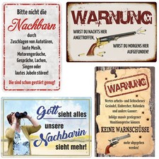 Warnschilder Blechschilder 20x30cm lustige Sprüche Warnung Geschenk Nachbarn