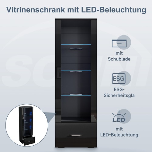 Led hochschrank vitrine - hochschrank,