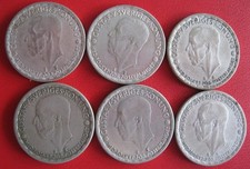 SCHWEDEN  6 MÜNZEN   1 KRONE   VON   1943 BIS 1950   SILBER KÖNIG GUSTAF V