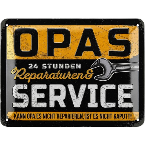 Retro blechschild opas service - retro,
