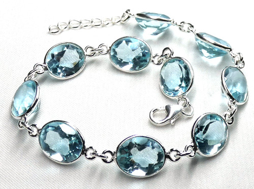 Blautopas armband 925 - 💎blautopas,