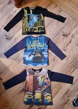 3x  Langarmshirt Batman, Minion Gr. 122/128 H&M