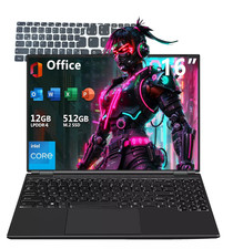 PC Laptop 16 Zoll 12GB RAM 512GB SSD Notebooks Windows 11 Intel i7-N5095 Laptop