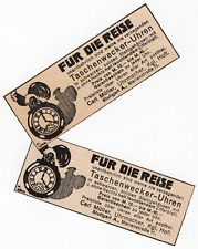 120/350 ANZEIGEN AUS EINER ZEITUNG WERBUNG um 1911 TASCHENWECKER UHREN STUTTGART