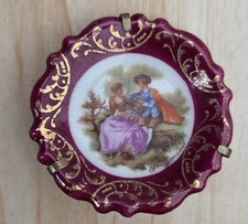 Mini Porzellanteller zum aufstellen 'Limoges' France, handbemalt