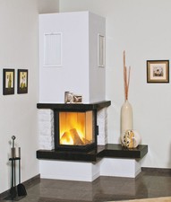 Kaminbausatz Hark Nebraska mit Radiante 500/57K Marmor Bank rechts 5kW